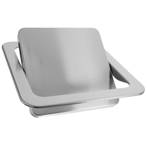 Image of BESTOYARD Recessed Countertop Trash can Lid 9.01 X 9.01 X 1.29 in Stainless Steel Swing Flap Cover for Kitchen Cabinet Tabletop Office Restaurant Bathroom