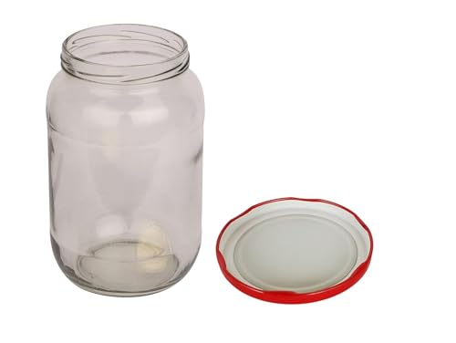 Image of Pure Source India Metal Red Lug Cap Lid for Glass jar, 12 Pieces, 82 mm