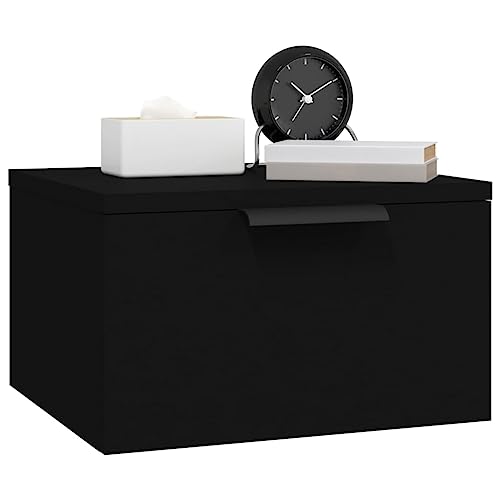 Mesillas de noche de pared negras de 34x30x20 cm en pack de 2 unidades para optimizar espacio 6