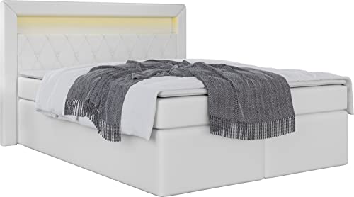 WFL GROUP Boxspringbett 160x200 Mit Stauraum & Matratze - Elegantes Doppelbett In Beige