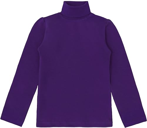 Image of Lilax Girls' Basic Long Sleeve Turtleneck Cotton T-Shirt
