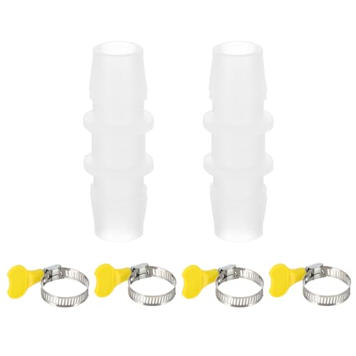 PATIKIL 2pcs Conector de Manguera de Desagüe, 3 Vías Adaptador Extensión de Drenaje con 4pcs Abrazaderas para Lavadora Aire Acondicionado para 13mm 15mm Tubo de Agua