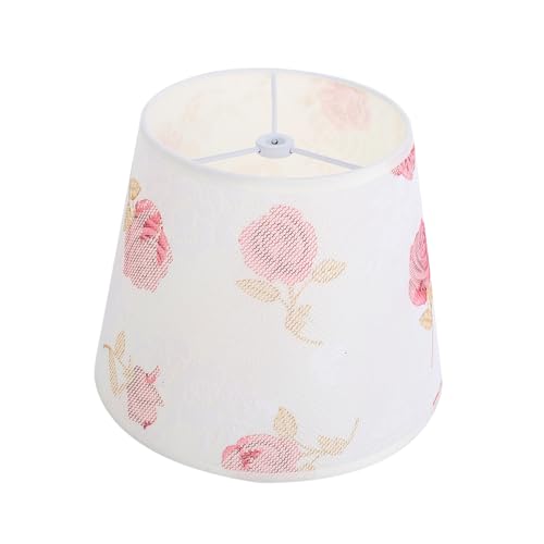 Luxshiny 花色布?灯罩 号色 下口 美式ランプシェード 耐久性ある 布製 照明カバー 電球保護テーブルランプ用 柔らかな光で目に優しい室内装