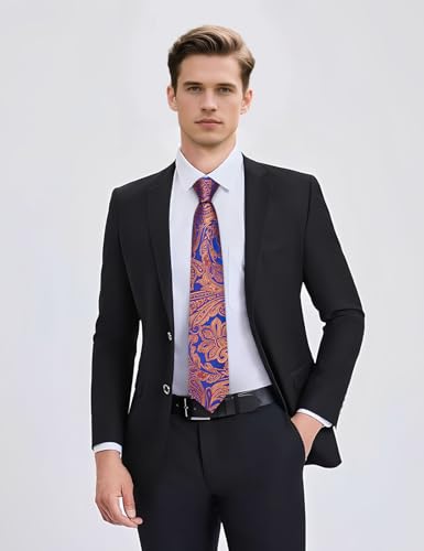 Image of YourTies Paisley Men's Necktie Woven Silk Floral Ties for Men Designer Formal Business Party Wedding