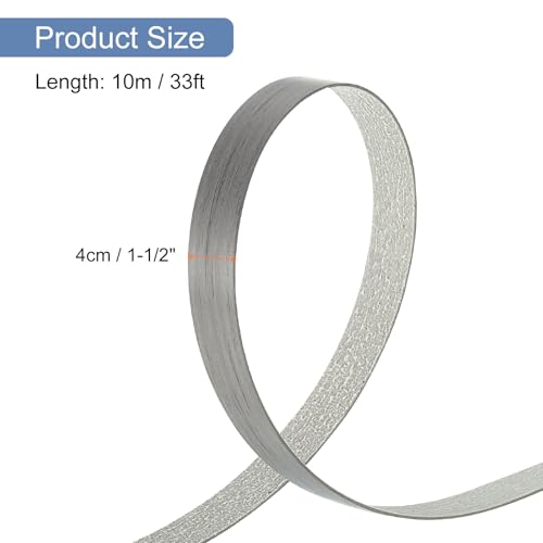 Cinta de borde de PVC gris de 1 1/2 pulg x 33 pies autoadhesiva para mesas 2