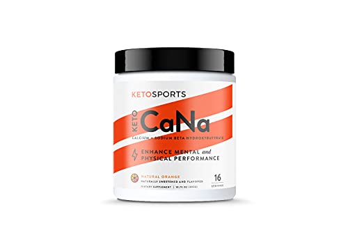 KetoSports KetoCaNa Ketone Supplement for Physical and Mental Performance, 10.75 oz, 16 Servings, Orange