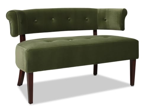 Jennifer Taylor Home Jared Roll Arm Upholstered Tufted Entryway Bench with Back Settee