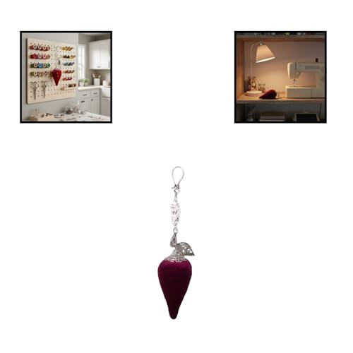 Hanging Needle Holder for Sewing - Style Pin Cushion with Hook, Chili Pepper Design for Needle Storage Organizer - Thumbnail 5