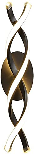 Aplique de pared moderno , Lámpara de pared Lámpara de pared de acrílico moderna Lámpara de pared LED de doble espiral Lámpara de pared de iluminación de luz cálida de 20W Acabado mate dorado Aplique