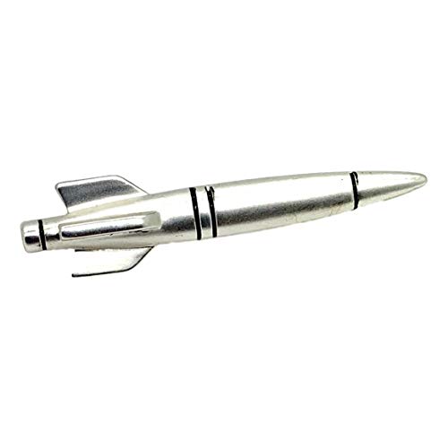 Doodle Beads Rocket Tie Clip, Grandson Gift, Outerspace Gift (Silver) Grandson, I Love You to Pluto and Back..