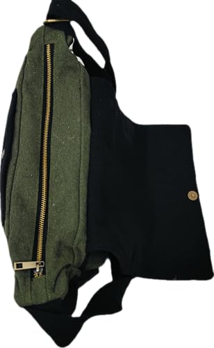 Image of ROUGH CANVAS COTTON MESSENGER BAG /BRASS ZIPPER CLOSURE /HANDMADE /ANTIQUE /VINTAGE /ECO LOVELY /UNISEX /SUSTAINABLE /HIGHLY DURABLE /WASHABLE /NATURAL