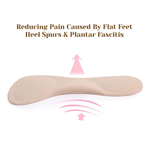 Cb 2-Pairs Of Arch Support Insoles Silicone Gel Invisible Slim Inserts Liners Shock Absorption, Arch Pain Foot Heel Pain Relief, 3/4 Length For Women Shoes High Heel Shoes 5-7, Style A, Nude #TOP7