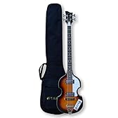 TARIO Violin Bass Guitar Sunburst Basswood Body Hard Maple Neck