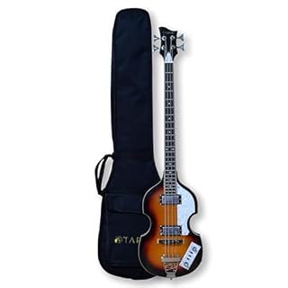 TARIO Violin Bass Guitar Sunburst Basswood Body Hard Maple Neck