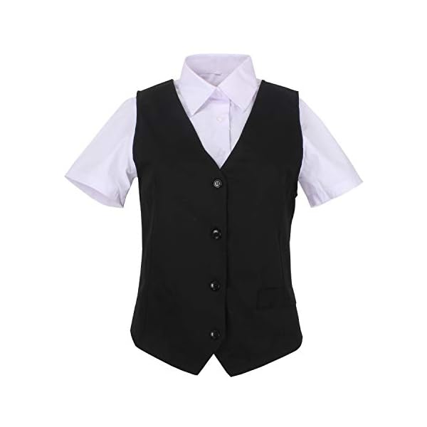 MISEMIYA Uniforme Camarera Mujer con Elástico Chaleco Barista Coctelera Moda