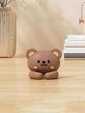 1pcs Self-Adhesive Cable Management Clips, Cute Desk Wire Organizer and Headphone Cable Holder for Desk, Bedside, Wall, Car, Dorm and Office (Brown Bear)