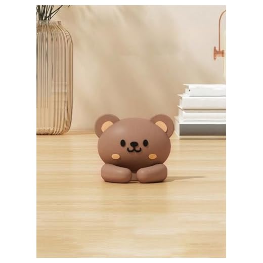 1pcs Self-Adhesive Cable Management Clips, Cute Desk Wire Organizer and Headphone Cable Holder for Desk, Bedside, Wall, Car, Dorm and Office (Brown Bear)