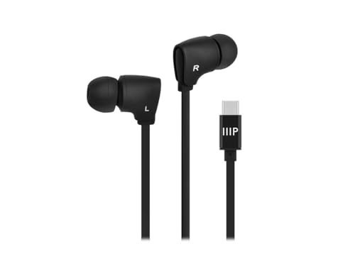 Image of Monoprice Premium USB-C Wired Earbuds with Mic for Smartphones Tablets Laptops & Gaming