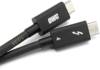 OWC Thunderbolt 4 Cable, Thunderbolt Certified, 0.72 Meter (2.36 ft), 40 Gb/s Data Transfer, 100W Power Charging, Compatible with Thunderbolt 4, Thunderbolt 3, USB-C, and USB4 Devices, Black
