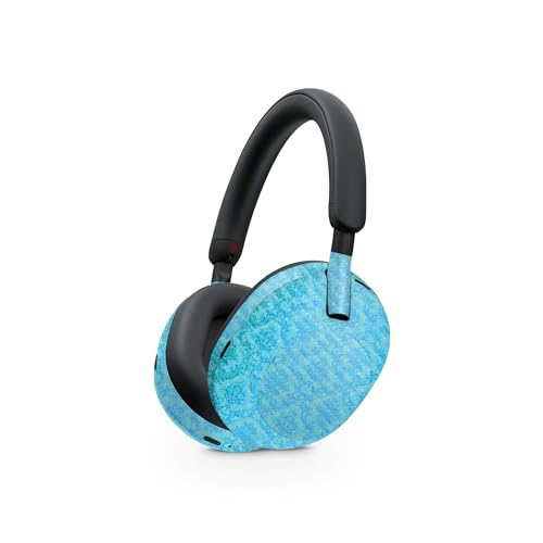 Image of MightySkins Carbon Fiber Skin Compatible with Sony WH-1000XM5 Headphones - Blue Vintage | Protective, Durable Textured Carbon Fiber Finish | Easy to Apply