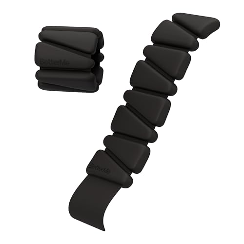 BetterMe Adjustable Weight Bands – Ankle Weights & Wrist Weights for Women – Adjustable Straps for Arms & Legs – Home Workout & Pilates Weights (Black)