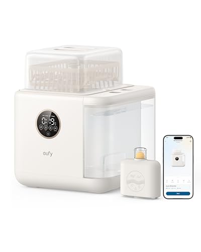 eufy Bottle Washer S1 Pro, Built-in Water Softener, All-in-One 3D HydroBlast Washer, 212°F Steam Sterilizer & Thoroughly Fast Dryer, Largest 10-Bottle Capacity, Smart App Control, Hands-Free