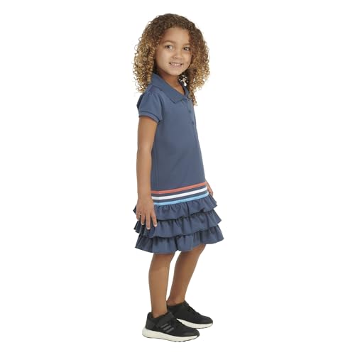 adidas Girls Short Sleeve Active Polo Ruffle Dress4