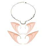 CYNOSURETECH 1 Piece Of Moon Elf Headdress, Comes With 2 Pairs Of Elf Ears, Metal Headdress, Hollow-Shaped Headdress, Elf Clothing, Fairy Accessories, Role-Playing Accessories