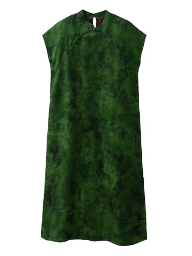 Robe Xiangyunsha en soie verte contre la chaleur : ample et chic