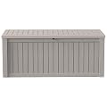 EasyUp 150Gal Outdoor Deck Box Waterproof, Lager Patio Storage Box Indoor and Outdoor Use, Lockable Resin Storage Bin for Patio Furniture Cushions Garden Tools, Package Delivery,UV Resistant-Grey
