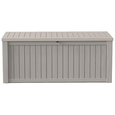 EasyUp 150Gal Outdoor Deck Box Waterproof, Lager Patio Storage Box Indoor and Outdoor Use, Lockable Resin Storage Bin for Patio Furniture Cushions Garden Tools, Package Delivery,UV Resistant-Grey