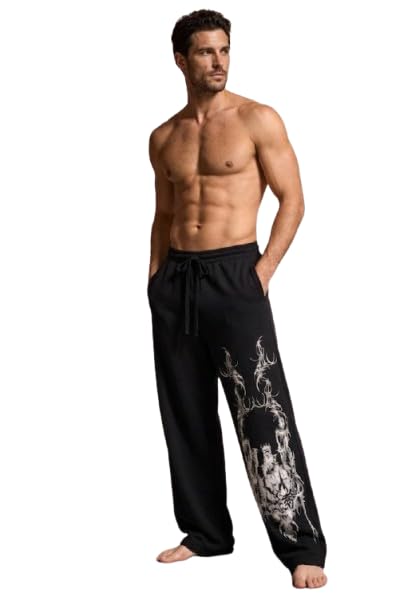 Image of Stylish Baggy Lower for Men | Comfortable Loose Fit Printed Track Pants