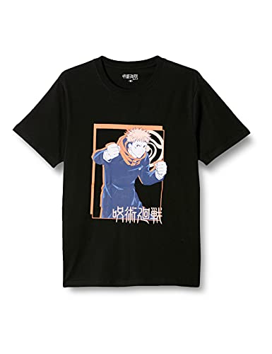 [呪術廻戦] Tシャツ 大人用 高校生 大学生 半袖 虎杖悠仁 ブラック L