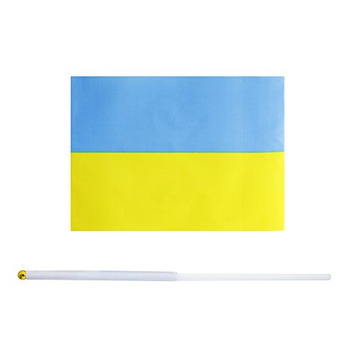 50 Pack Hand Held Small Mini Flag Ukraine Flag Ukrainians Flag Stick Flag Round Top National Country Flags,Party Decorations Supplies For Parades,World Cup,Sports Events,International Festival #TOP5
