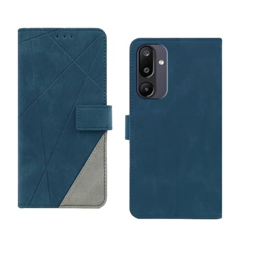 Image of amazon basics Samsung Galaxy M17 5G Flip Cover | Card Pockets Wallet & Stand | Flip Cover for Samsung Galaxy M17 5G (Blue with Grey)