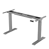 SANODESK Basic Line - elektrisch stufenlos höhenverstellbarer Schreibtisch mit Kollisionschutz, Memory-Steuerung und Softstart/Stop Funktion (Grau)