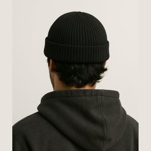 Touca de Frio Unissex, Gorro Básico em Algodão, Preto, Tamanho Único Confortável