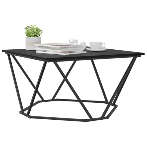 vidaXL Table Basse Chêne Noir 80 x 80 x 45 cm, Table Basse carrée Chic, Design Moderne, Bois résistant, Finitions Mates, pièce maîtresse élégante pour...