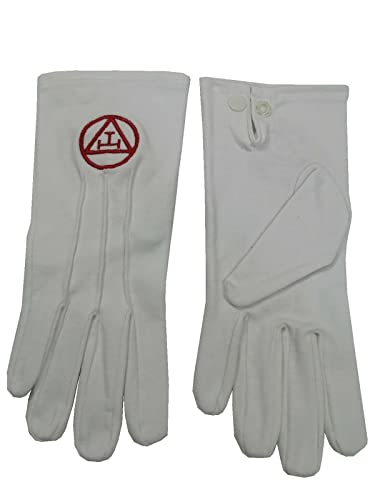 Masonic Regalia Royal Arch Synthetic Leather Apron Set Machine Embroidered.apron Chain Collar Gloves Jewel, Red, 14 X 16 #TOP3