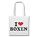 Tasche Umhängetasche I Love Boxen - Boxer - BOXSPORT - BOXVEREIN - BOXKAMPF Einkaufstasche Schulbeutel Turnbeutel in Weiß
