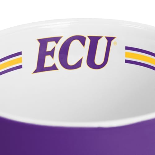Image of Logo Brands NCAA East Carolina Pirates 15 oz Stripe Coffee Mug - Vintage Team Logo, Inside Print & Stripes, Microwave & Dishwasher Safe- Great Gift For Fans & Alumni