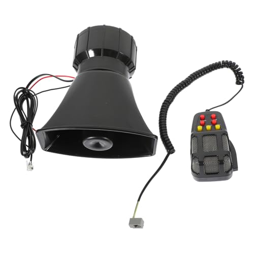 Happyyami 1 Set Car Alarm Horn with Remote Control Loudspeaker Security Horn with Multiple Alarm Sounds for Easy Installation and Daily Use