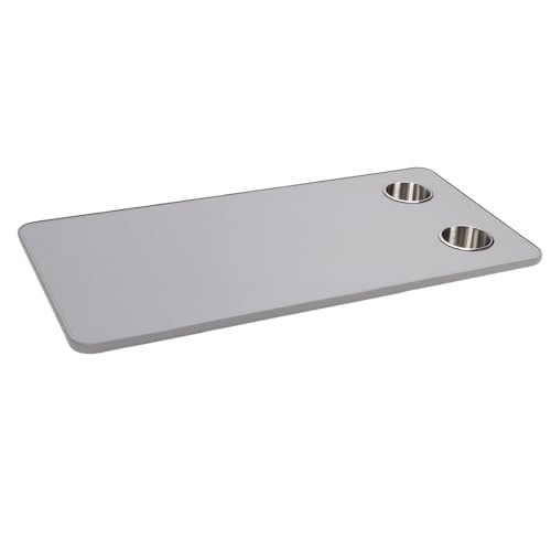 Mesa para RV EMUKOEP de madera gris con portavasos de 31x15 pulgadas 8