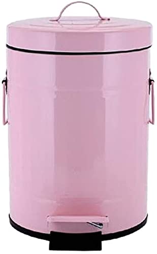 Poubelle chambre de bureau cuisine salon en métal rose JYDQM 12L