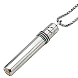 Maxhoo 528 hz Breathing Necklace, Anxiety Necklace, 528 hz Whistle Breathing Necklace for Meditation Tuning Tools, Mindful Calming Stress Relief for Women, Men (Silver color)