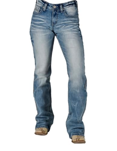 Cowgirl Tuff Western Jeans Womens Savvy 34 Long Medium Wash JSAVVY