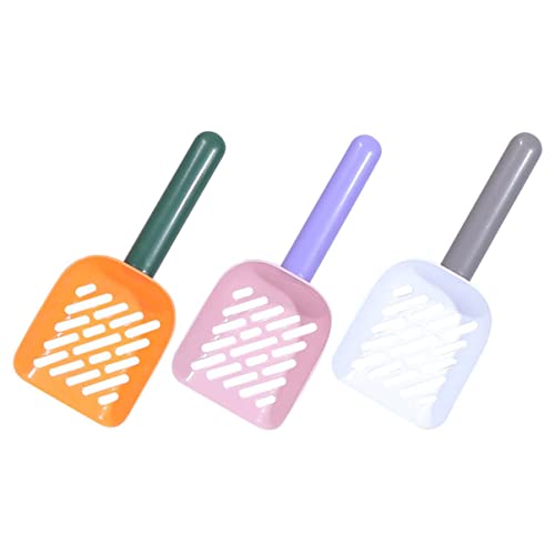 ROMISBABA 3個 猫砂シャベル 猫砂の塊 うんちふるいショベル 子猫のおもちゃ トラッパー 砂すくい ペット用品 ペット用トイレシャベル ペット用トイレのスクープ ペットシャベル プラスチック