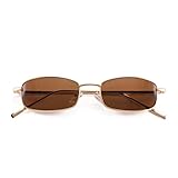 FEISEDY Vintage Slender Square Sunglasses Retro Small Metal Frame Candy Colors Sun Glasses for Women...