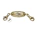 Olive - Magnetverschluss mit Doppelkarabiner oder Öse in 925 Silber 24k vergoldet, 14-17mm (17, 2-fach Karabiner glanz Gold)