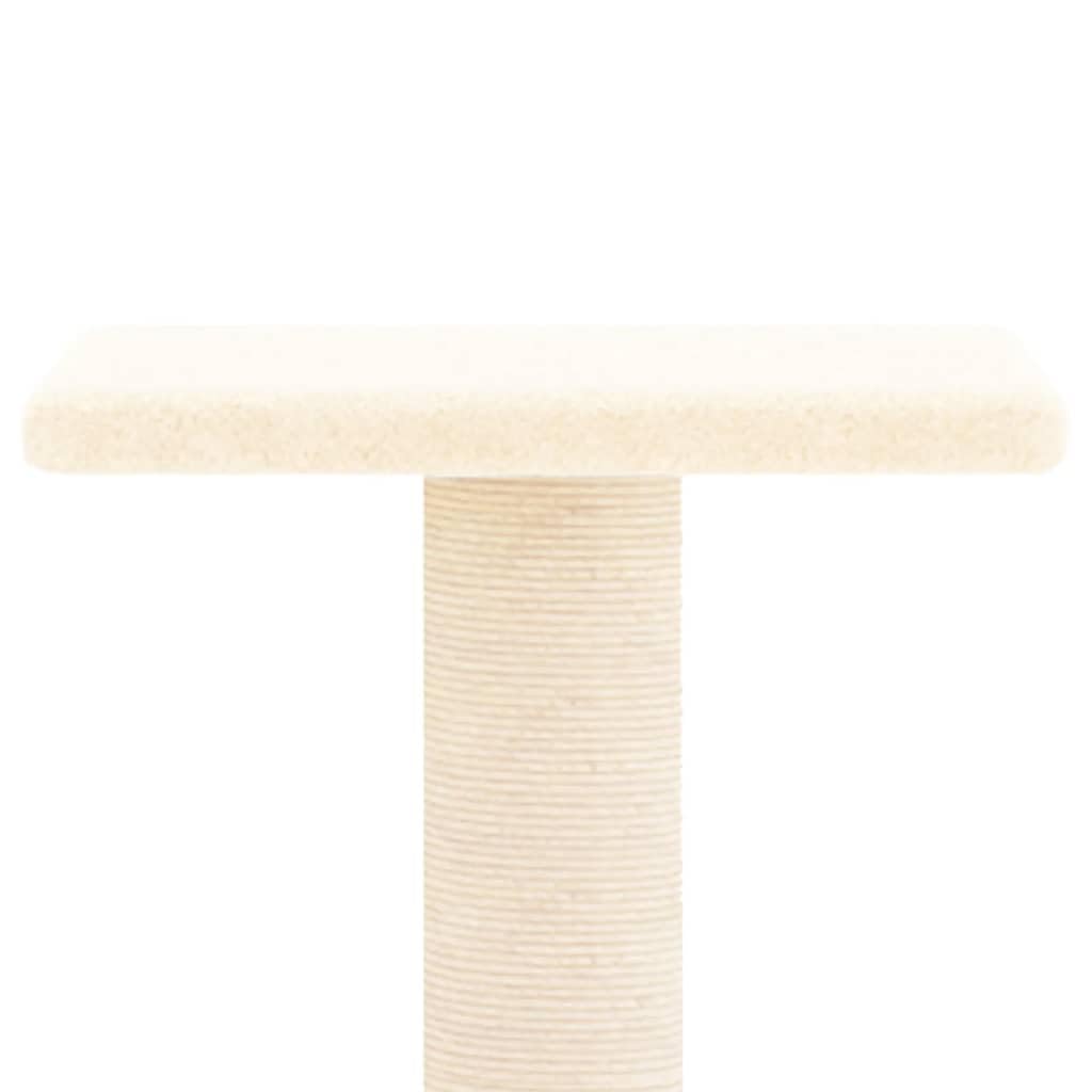 Kratzbaum mit Sisal-Kratzsäulen Creme 73 cm für Katzen, mehrstufiger Kletterbaum mit Liegeflächen, Hängematte und robustem Holz, platzsparendes Indoor-Katzenspielzeug für Wohnung und Balkon